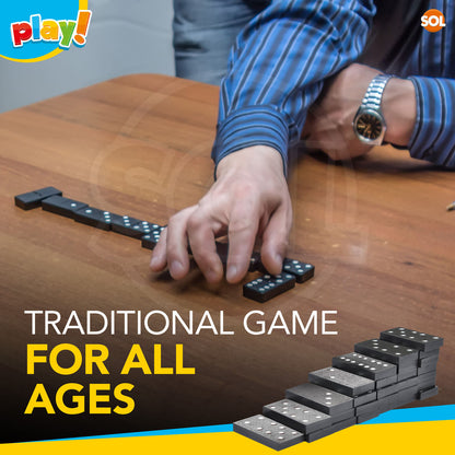 28 Dominoes Game Set Wooden Box Dominos Kids Childrens Travel Board Pub Plastic