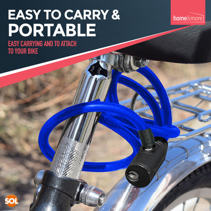 Bike Lock Cable with Keys | 650mm Heavy Duty Strong Steel Bicycle Security Chain