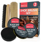 2 Shoe Brush Set Cleaning Kit Black Brown Polish Leather Boot Shine Brushes Care