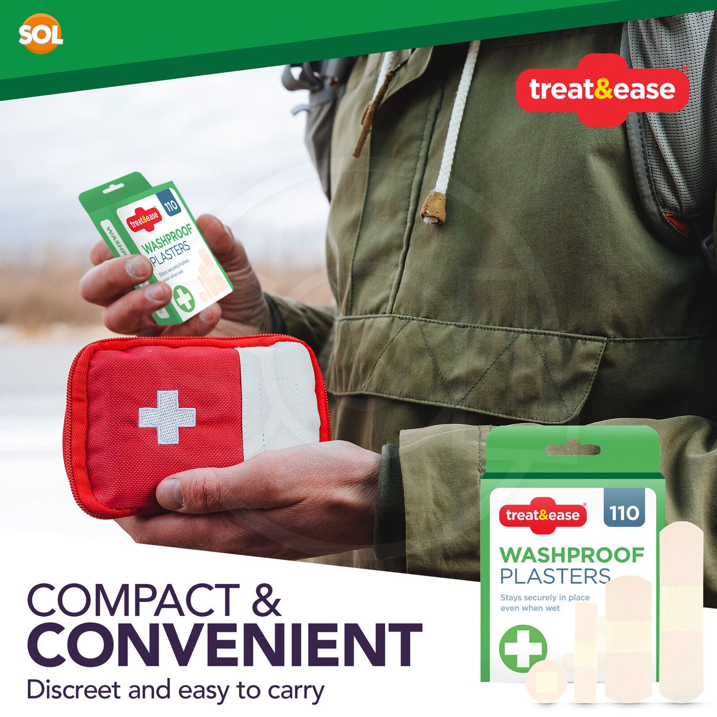 110 Assorted Washproof Plasters Waterproof Breathable Adhesive First Aid Healing