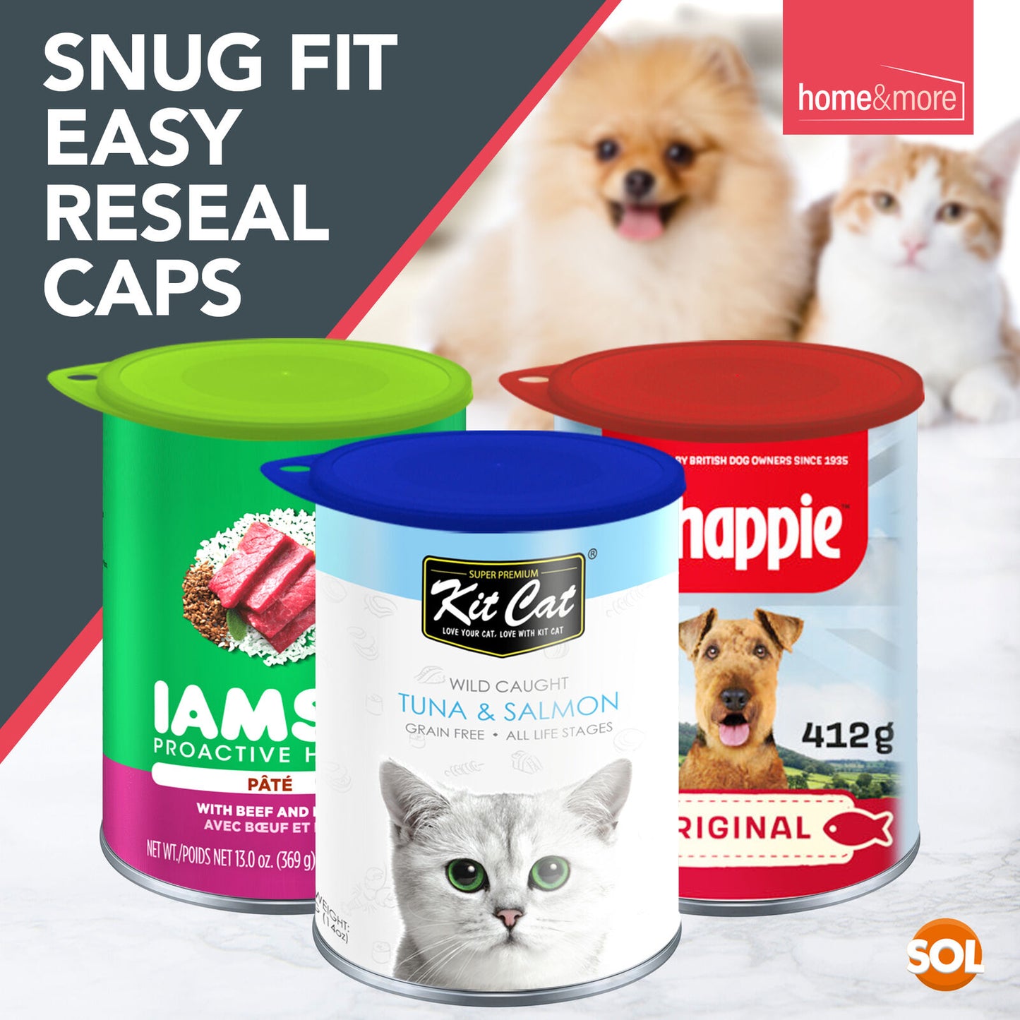 6 Plastic Can Lids Tin Covers Pet Dog Cat Food Reusable Caps Tops Fresh Storage