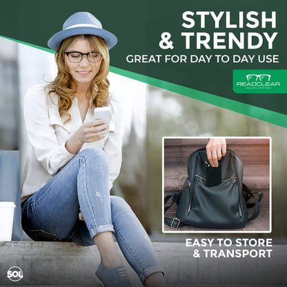 Thin Reading Glasses 2.0+ Strength, Unisex with Glasses Case and Glasses Cloth