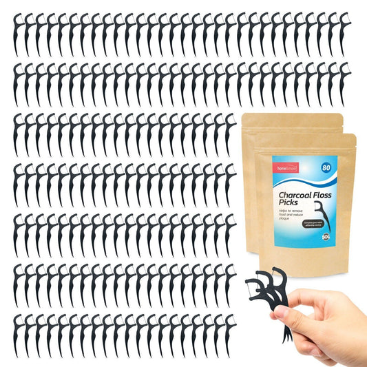160pk Charcoal Dental Floss Sticks Interdental Tooth Harp Teeth Picks Oral Care