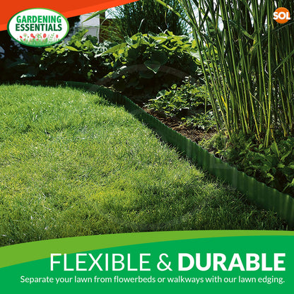 10M-50M Lawn Edging Border Flexible Green Plastic Garden Roll Wall Fence Path