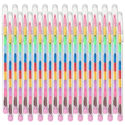 12-48 Swap Point Crayons | Stacker Swop Pencils Childrens Kids Party Bag Fillers