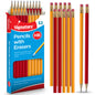 16-96 Strong HB Pencils with Eraser Rubber Tips Office School Drawing Art Craft