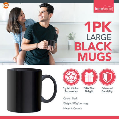 1-12 Extra Large Big Mug Black 1 One Pint Giant Jumbo Coffee Tea Chunky Soup Cup