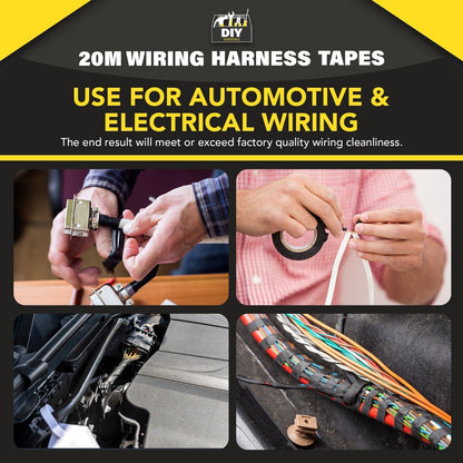 2pk x 20M Wiring Harness Tape 19mm | Adhesive Fabric Loom Cloth Car Insulation