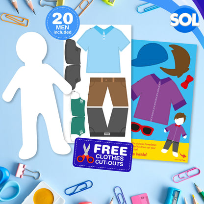 40 Paper People Cut Outs for Kids Arts and Crafts 20 Boy 20 Girl Cut Out Clothes