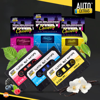 2 Car Air Freshener Hanging Cassette Auto Freshner Berries New Car Vanilla Scent