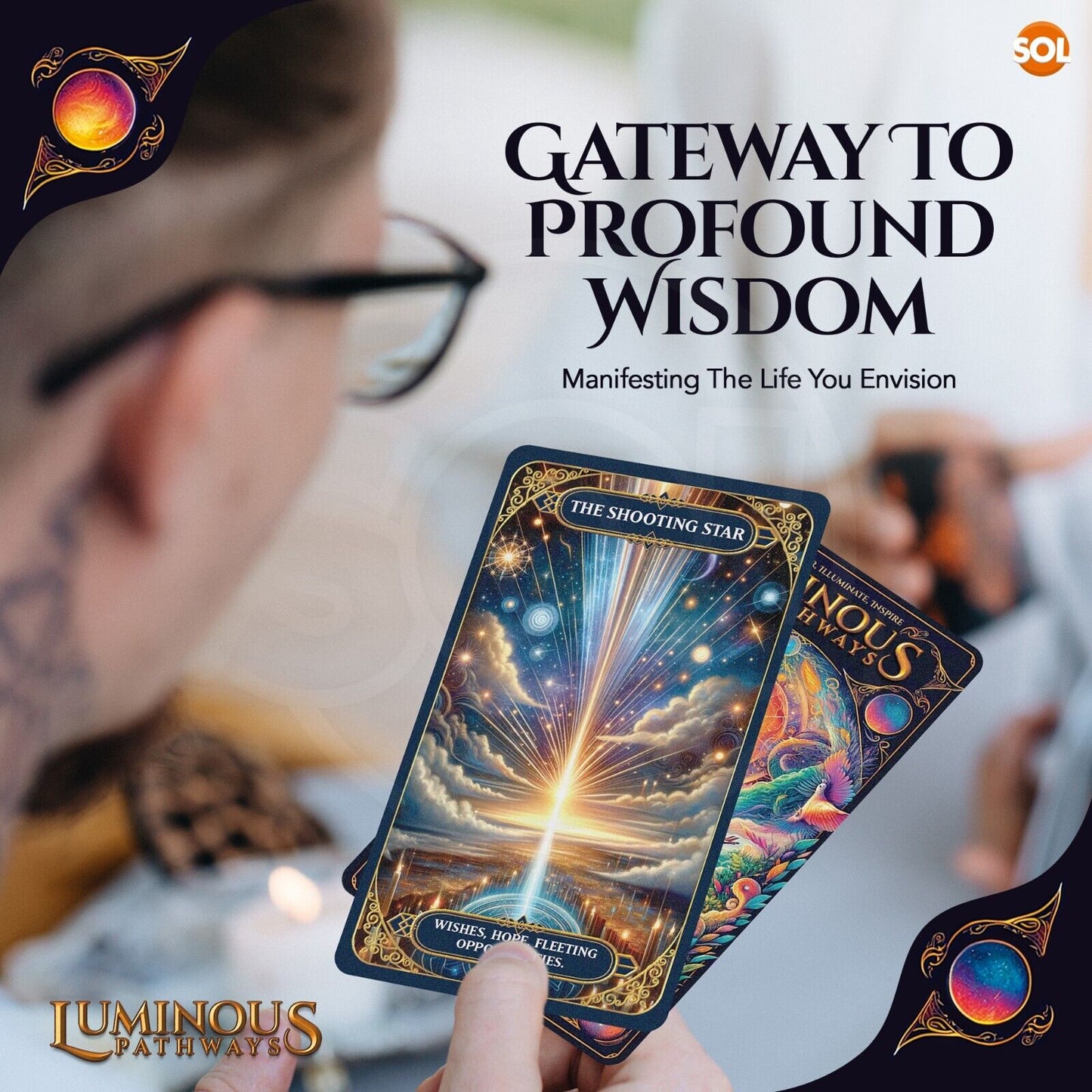 Oracle Cards with Guide Book and 60 Card Deck | Tarot Playing New Energy Game
