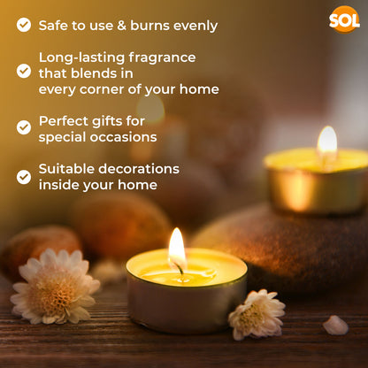 75pk Scented Tea Lights Candles | Various Fragrances 4 Hour Burn Time Tealights