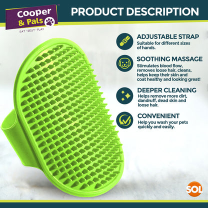 Dog Grooming Mitt Pet Glove Brush | Cat Fur Hair Remover Deshedding Hand Massage