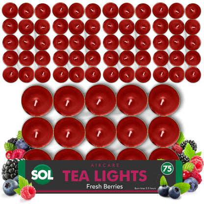 75pk Scented Tea Lights Candles | Various Fragrances 4 Hour Burn Time Tealights