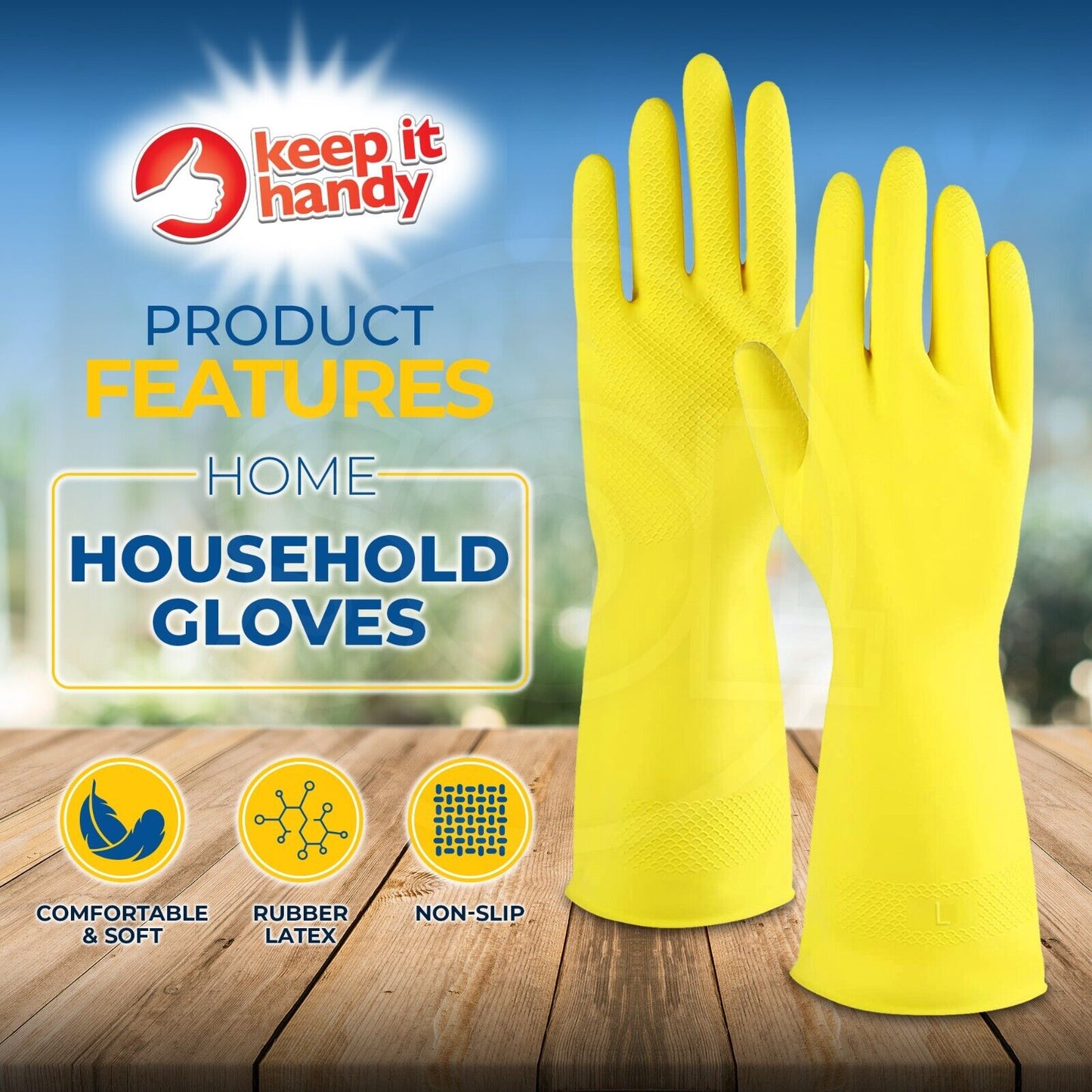 4-36 Pairs Rubber Gloves Large Long Sleeve Household Washing Up Kitchen Cleaning