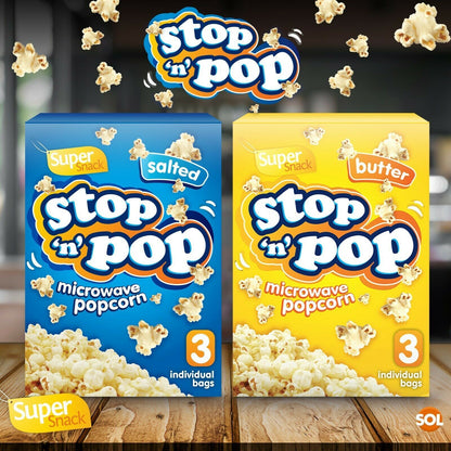 12 x 85g Microwave Popcorn | Butter & Salted Flavour Movie Cinema Theatre Party