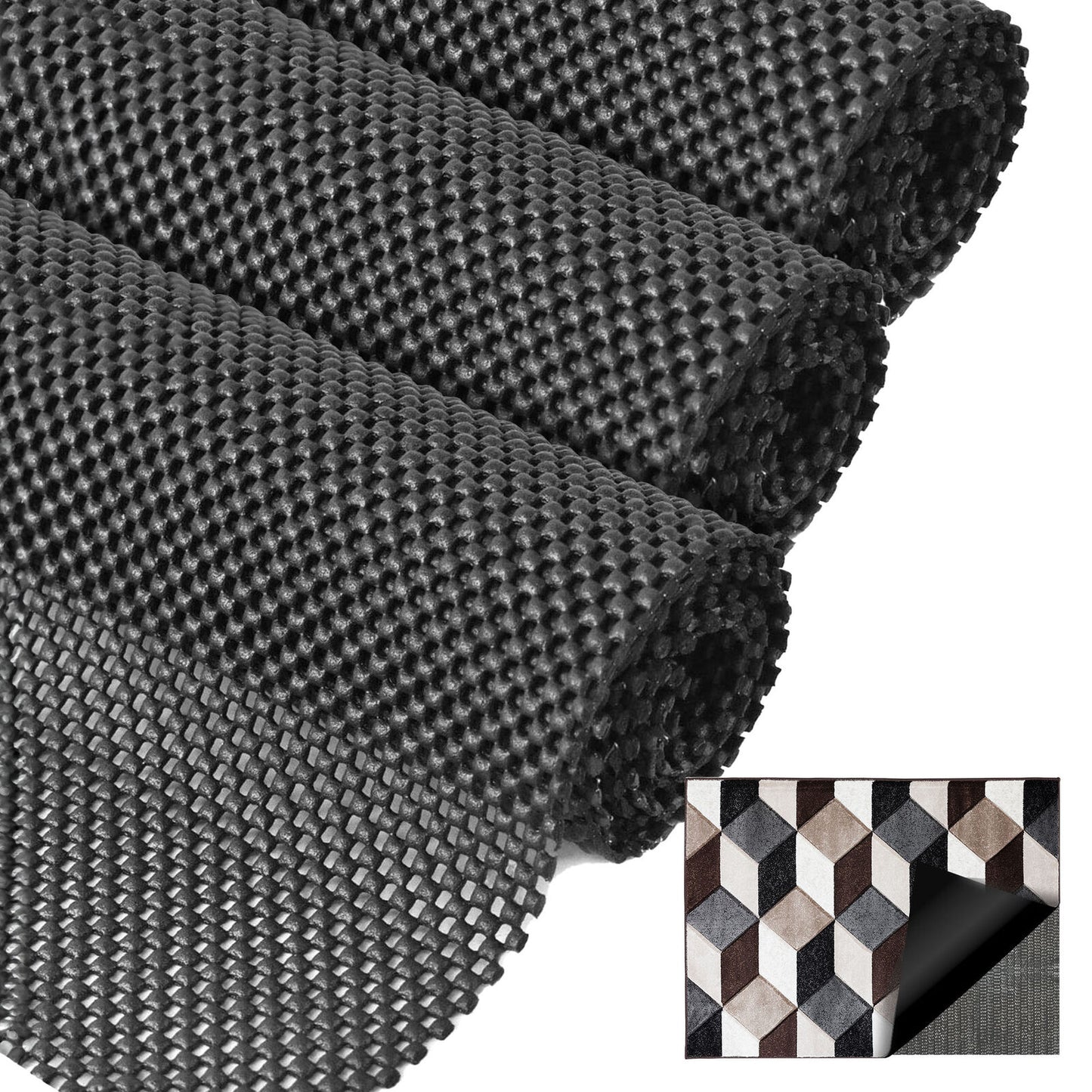 3-5pk Black Anti Slip Mat Roll Grip Matt For Rugs Non Drawer Liner Multi Purpose