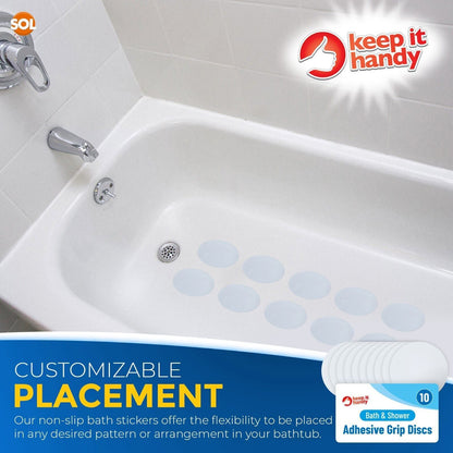 10-30 Bath Shower Grip Stickers 10cm Textured Non Anti Slip Safety Bathroom Pads