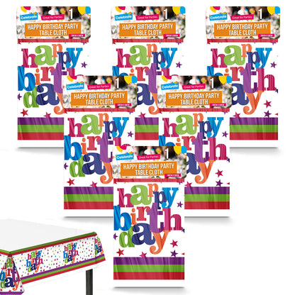 3-9 Birthday Table Cloths Covers Rectangular Plastic Wipe Clean Party Tablecloth