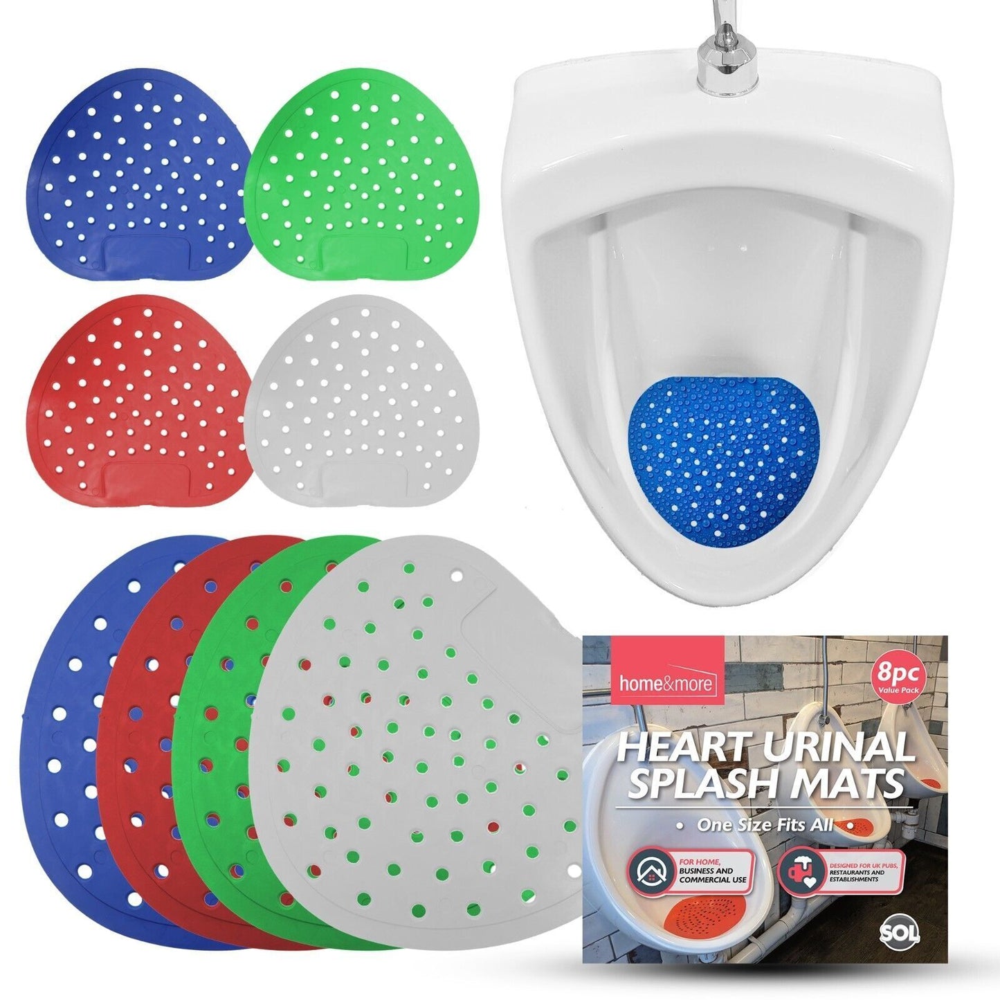 8 Urinal Screen Mat Deodoriser Anti Splash Toilet Fresh Fragranced Up to 30 Days