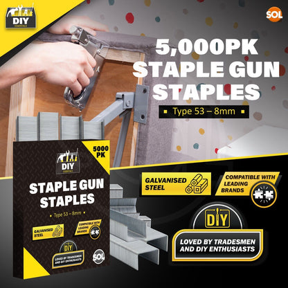 5000 Staples for Staple Gun | 10mm 8mm 14mm Type 53 140 | Heavy Duty Upholstery