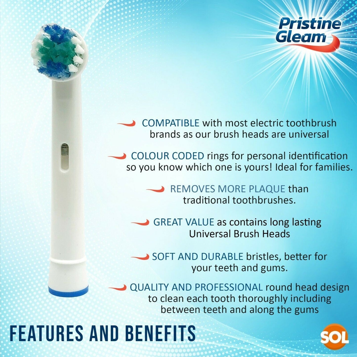2-16pk Replacement Electric Toothbrush Heads Compatible with Oral B Braun Brush