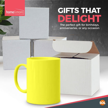 12-36 Multi Coloured Mugs 330ml | Colourful Ceramic Stoneware Coffee Tea Cup Set