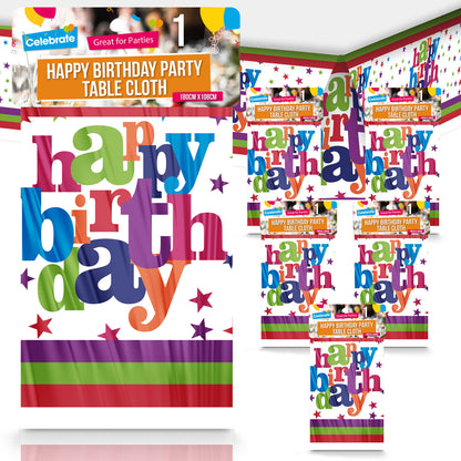 3-9 Birthday Table Cloths Covers Rectangular Plastic Wipe Clean Party Tablecloth