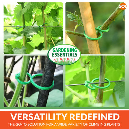 80-160 Garden Plant Rings Ties Twisty Flexible Plastic Greenhouse Support Clips