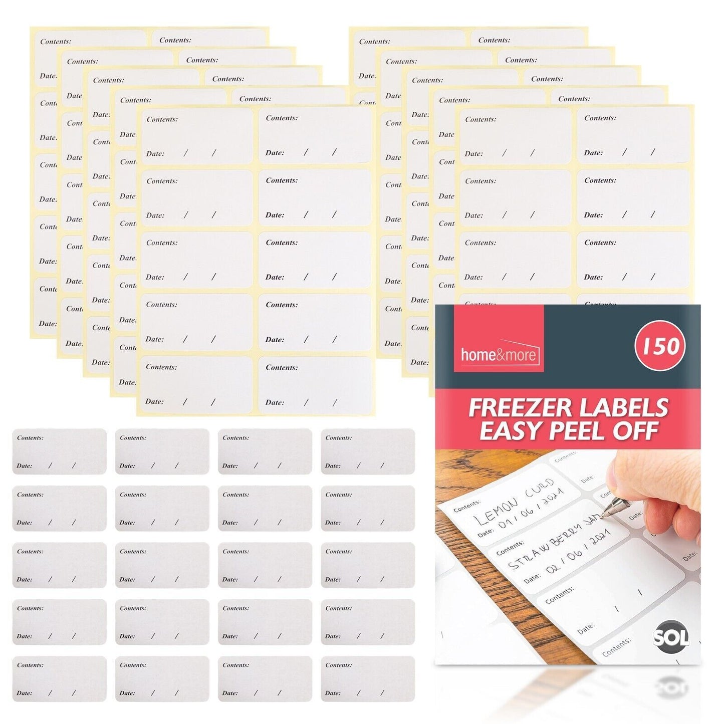 150-5100 Easy Peel Food Freezer Labels Stickers Removable Self Adhesive Write On