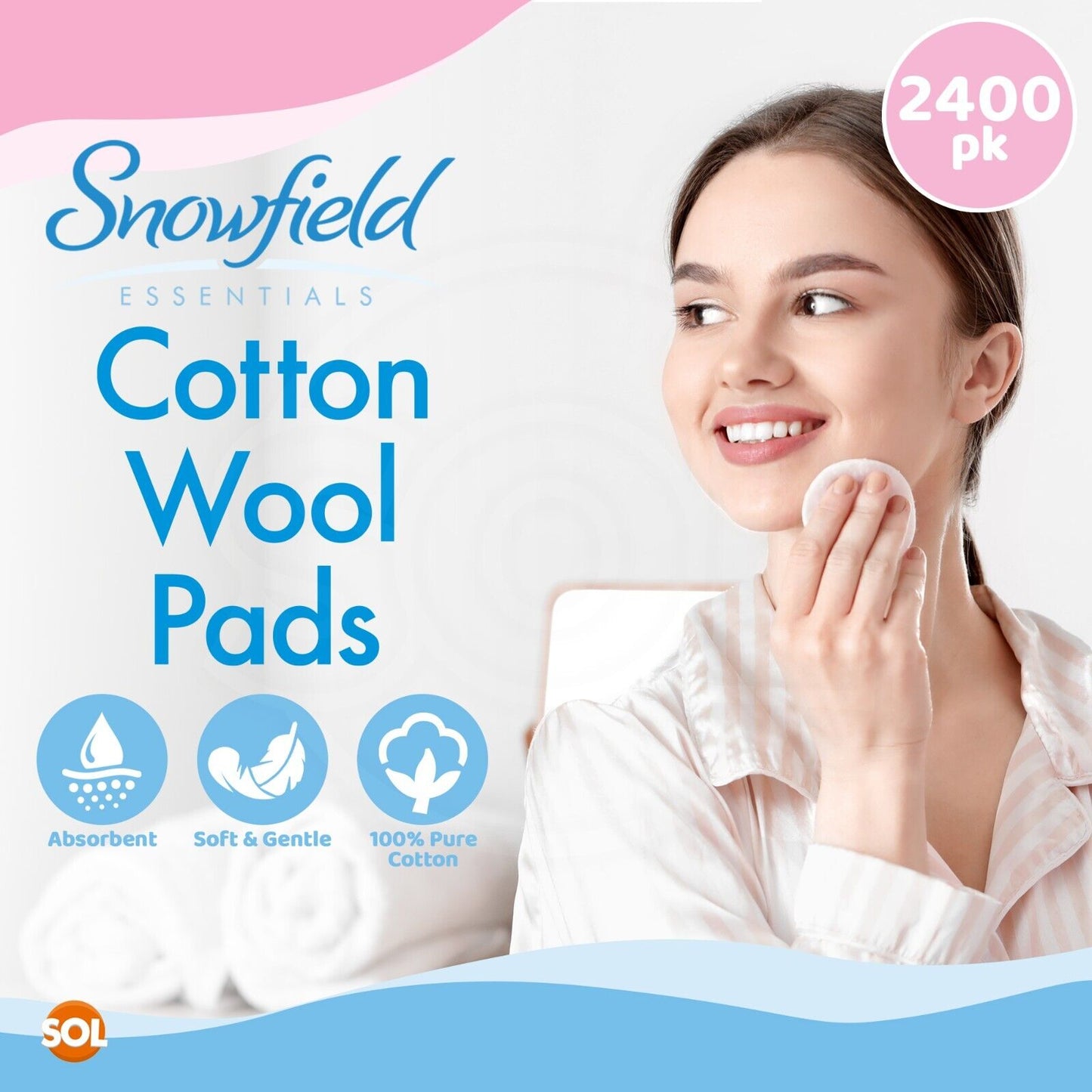 Cotton Wool Pads Face Baby Cosmetic | 600-2400 Pack