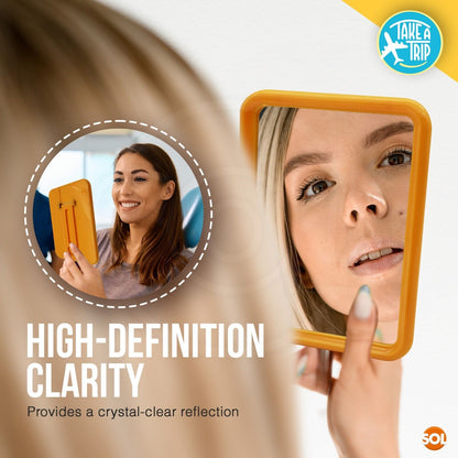 1-2pk Plastic Travel Mirror with Stand Cosmetic Make Up Vanity Shaving Portable