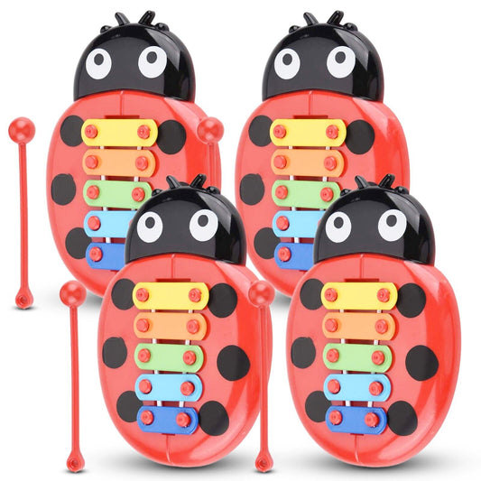 4PK Kids Beetle Xylophone Toy Baby Childs Musical Development Instruments 5-Note