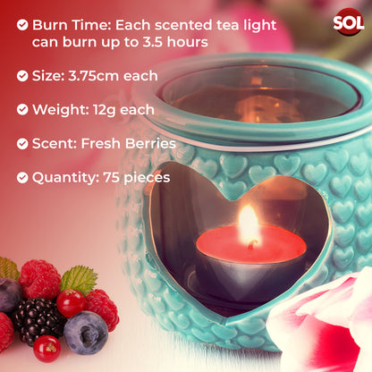 75pk Scented Tea Lights Candles | Various Fragrances 4 Hour Burn Time Tealights