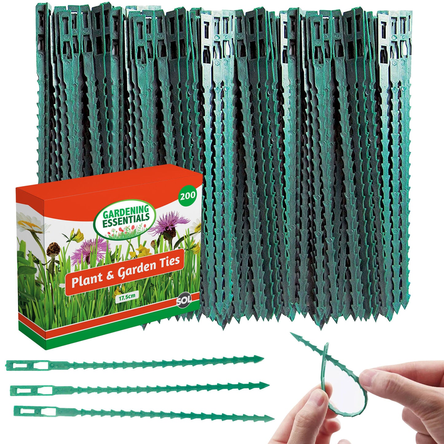200 Green Garden Twist Ties Flexible Adjustable Plastic Plant Wire Support Cable