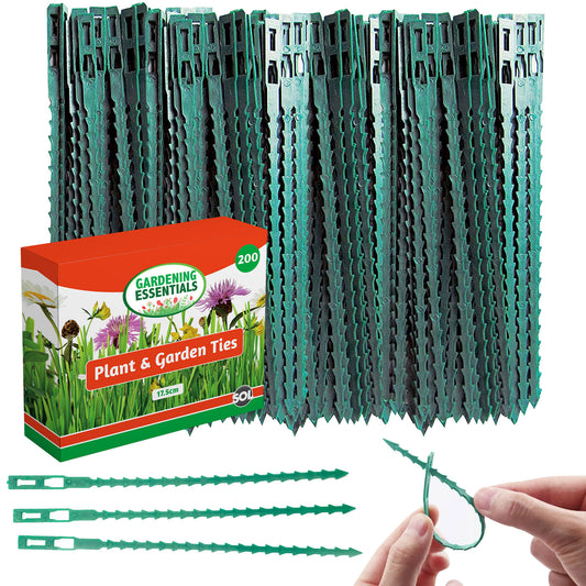 200 Green Garden Twist Ties Flexible Adjustable Plastic Plant Wire Support Cable