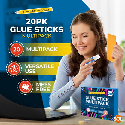 20PK Kids Glue Sticks School 9g | Washable Non Toxic Home Office Arts Craft Bulk