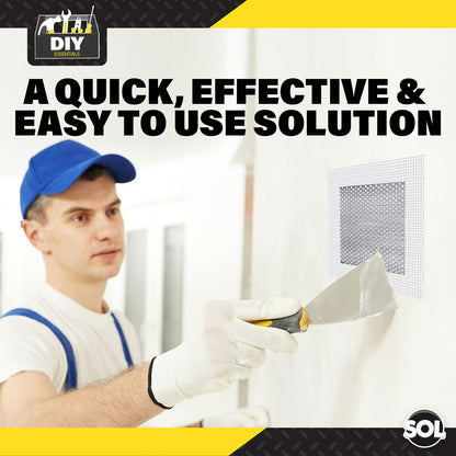 4pk Self Adhesive Wall Repair Patch 10cm x 10cm Mesh Drywall Ceilings Plastering