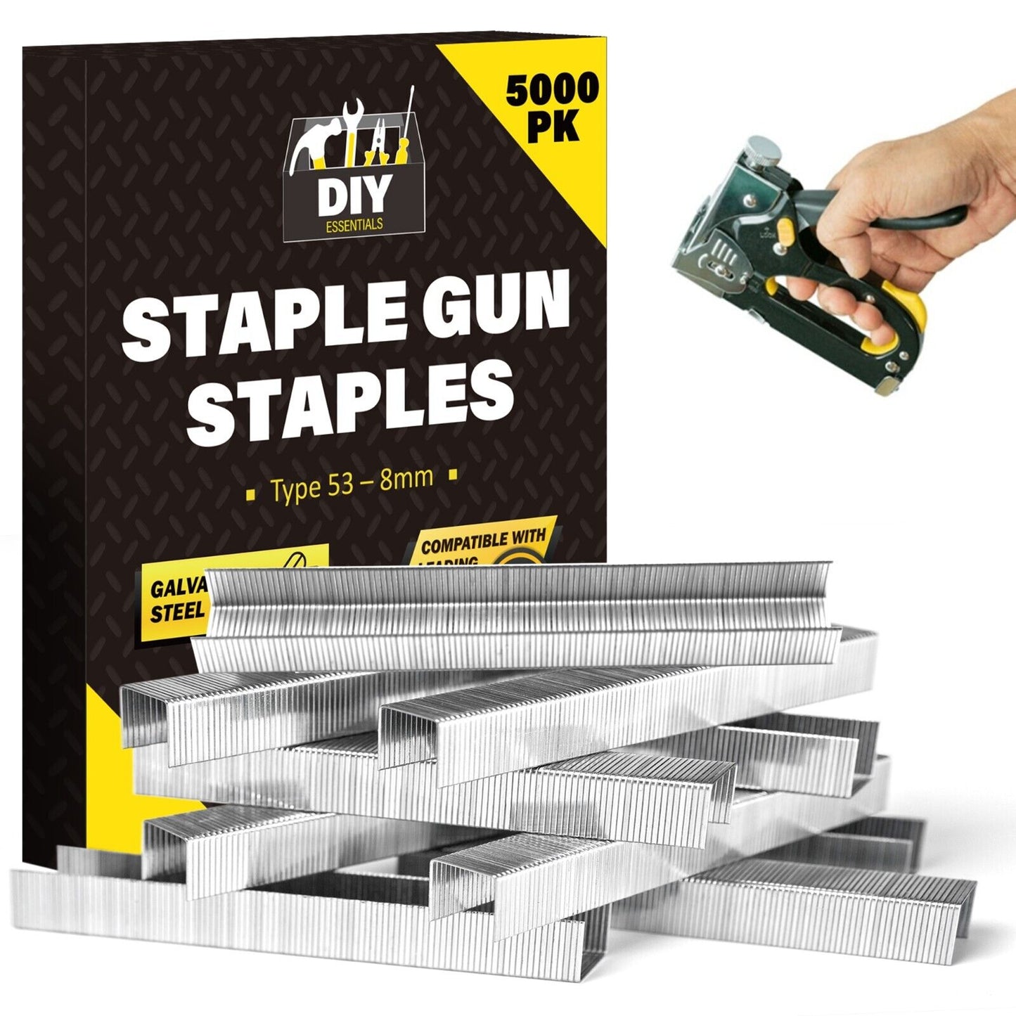 5000 Staples for Staple Gun | 10mm 8mm 14mm Type 53 140 | Heavy Duty Upholstery
