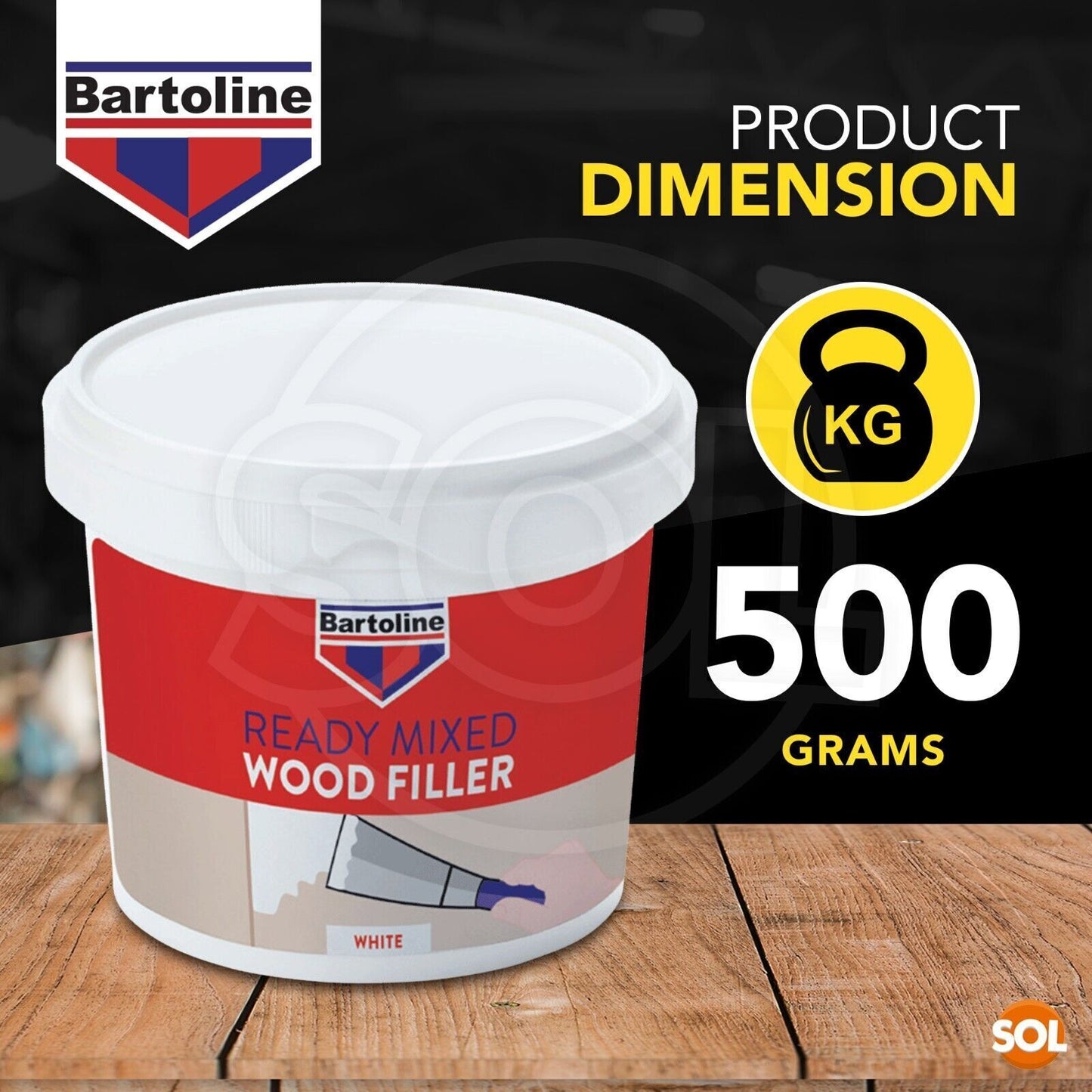 2-6pk Wood Filler White 500g Ready Mixed Cracks Remover Repair Interior Exterior