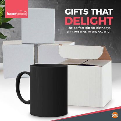 12-48pk Plain BLACK Mugs 11oz Large Coffee Tea Set of Blank Bulk Cups + Boxes