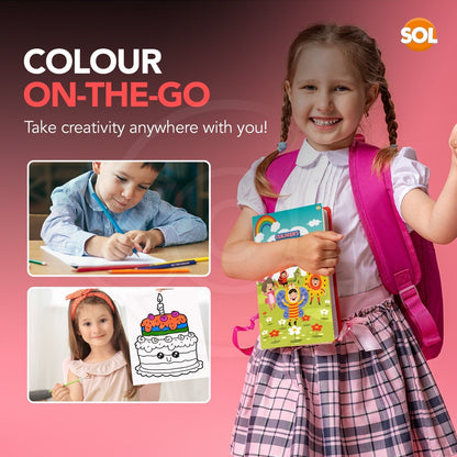 80 Page JUMBO Kids Colouring Books A4 For Girls Boys Childrens Creative Activity