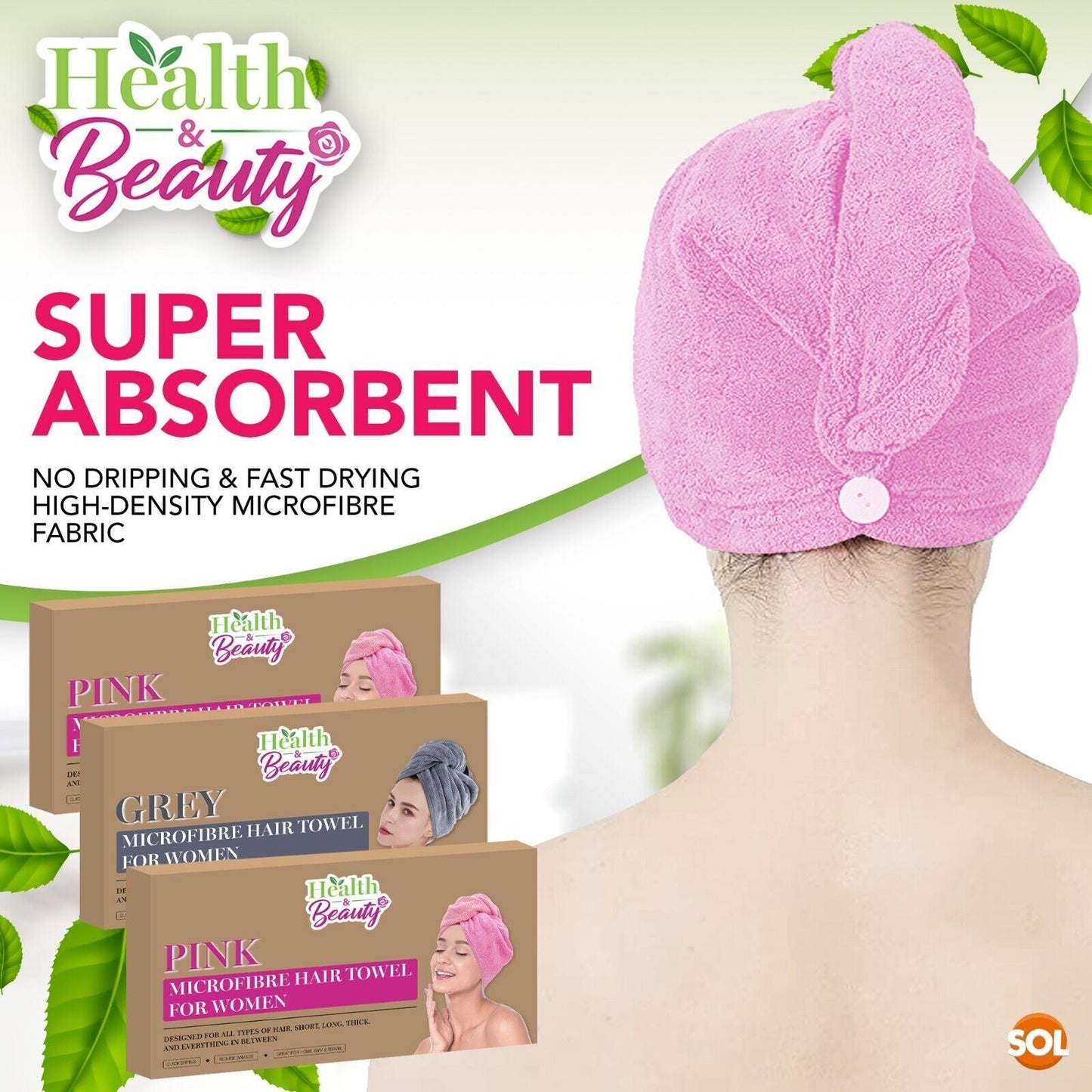 2-4 Hair Turban Towel Microfibre Head Wrap Quick Dry Drying Bath Shower Hat Cap