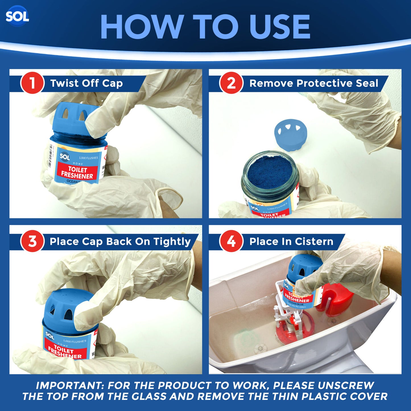 Toilet Bowl Freshener | Blue Cistern Block Cleaner | 6 Pack
