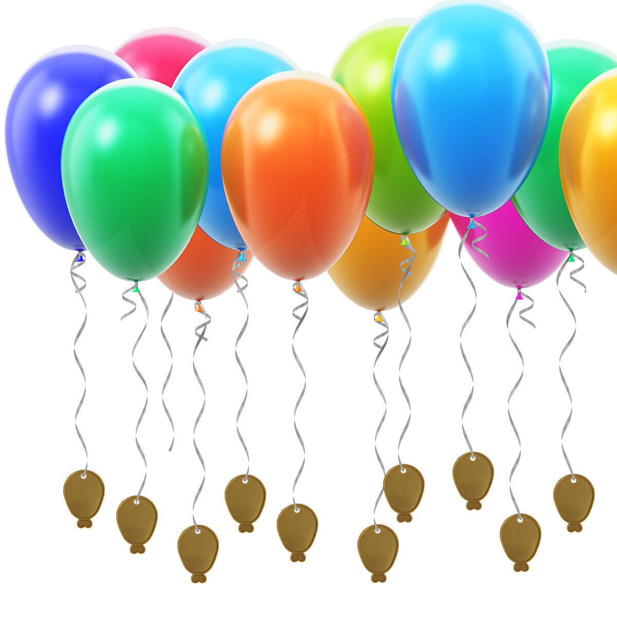 24pk Balloon Weights Gold | Plastic Helium Balloon Shape Birthday Wedding Party