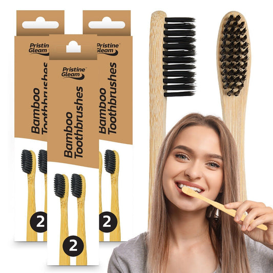 2-12pk Bamboo Toothbrush Multipack | Medium Biodegradable Eco Friendly Bristles