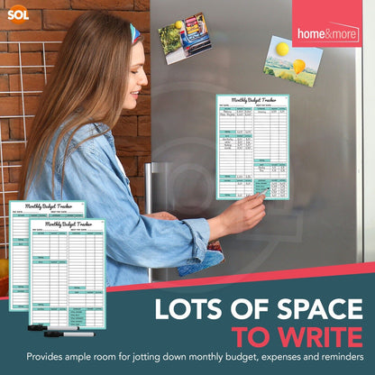 2pk Magnetic Monthly Budget Planner Money Saving Organiser Tracker + Wipe Pens