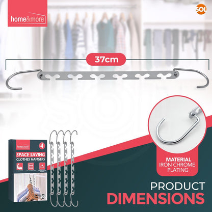 4pk Space Saver Hangers Clothes Coat Wardrobe Magic Metal Closet Saving Wonder