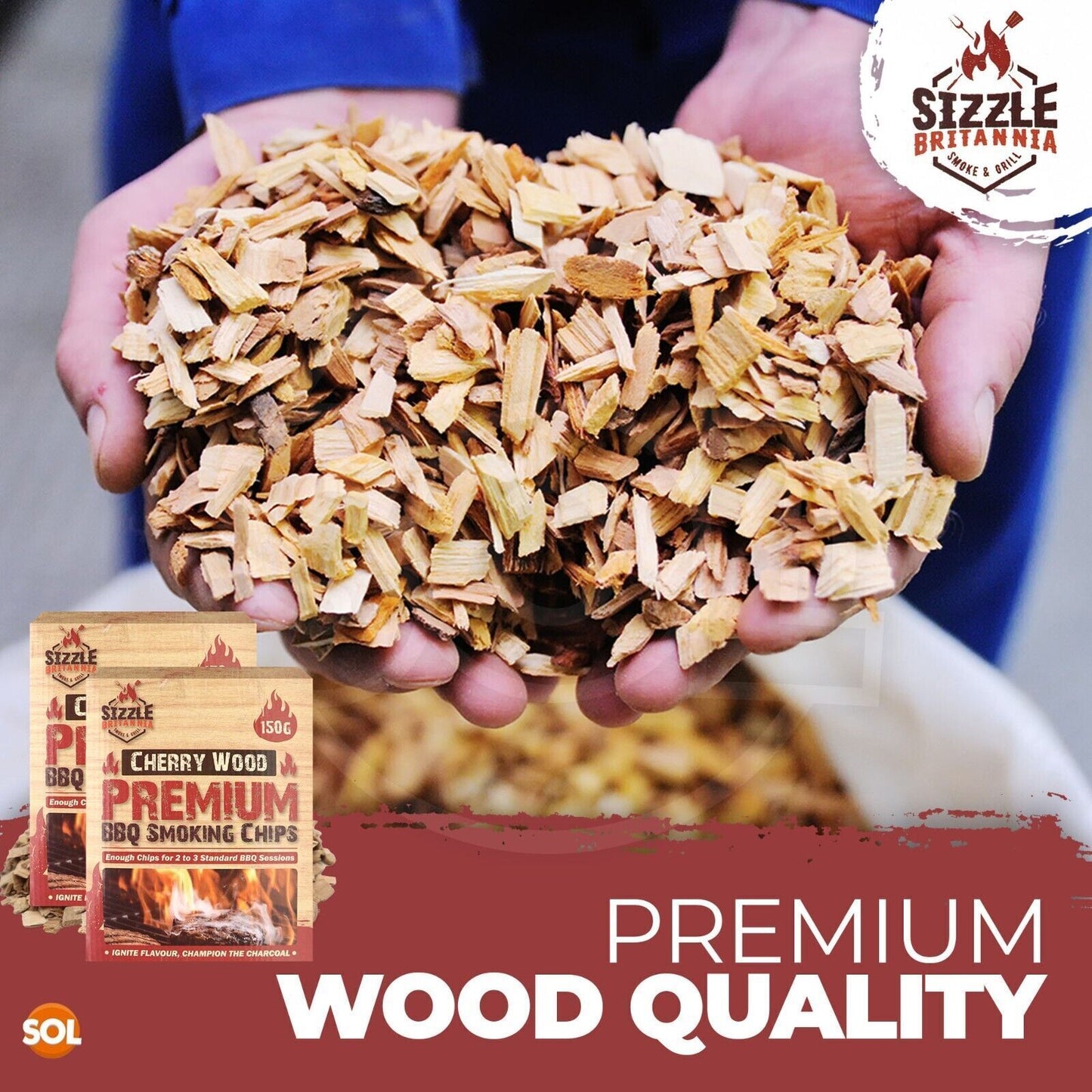 2 BBQ Smoking Wood Chips For Food 150g Smoker Chunks Apple Hickory Walnut Cherry