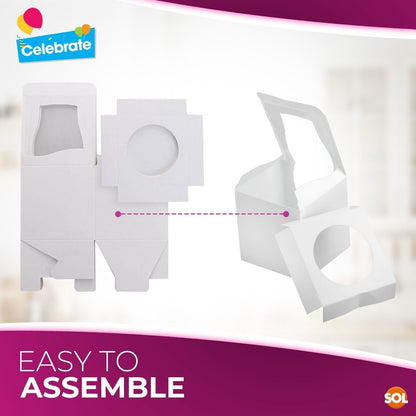 24-96 Cupcake Boxes Single Individual Cup Cake Box & Window Removable Inner Tray